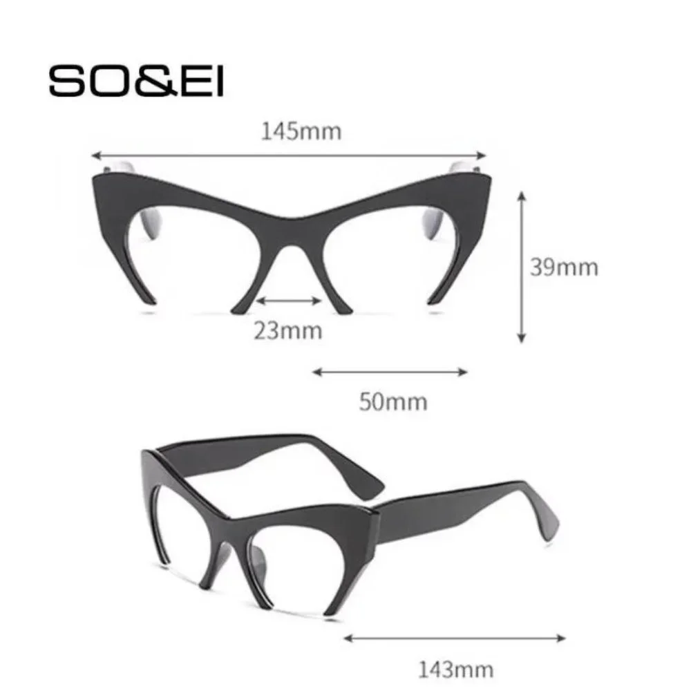 Fashion Retro Half frame Cat eye Women Glasses Frame Can Be Equipped - Picture 4 of 6